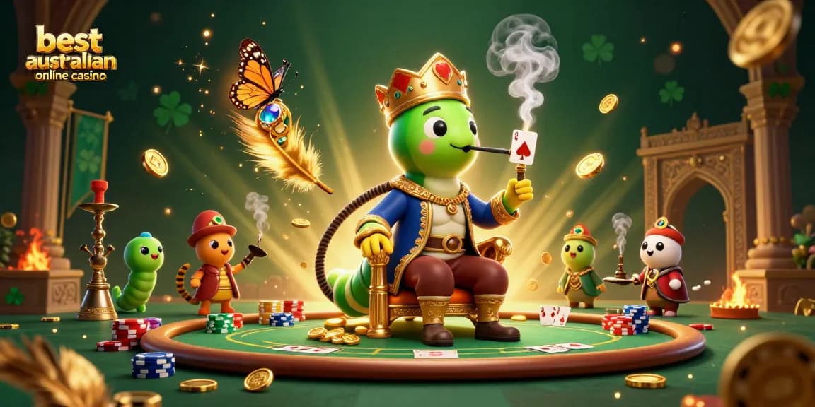 Experience the best Australian online casino with vibrant and engaging poker-themed visuals.