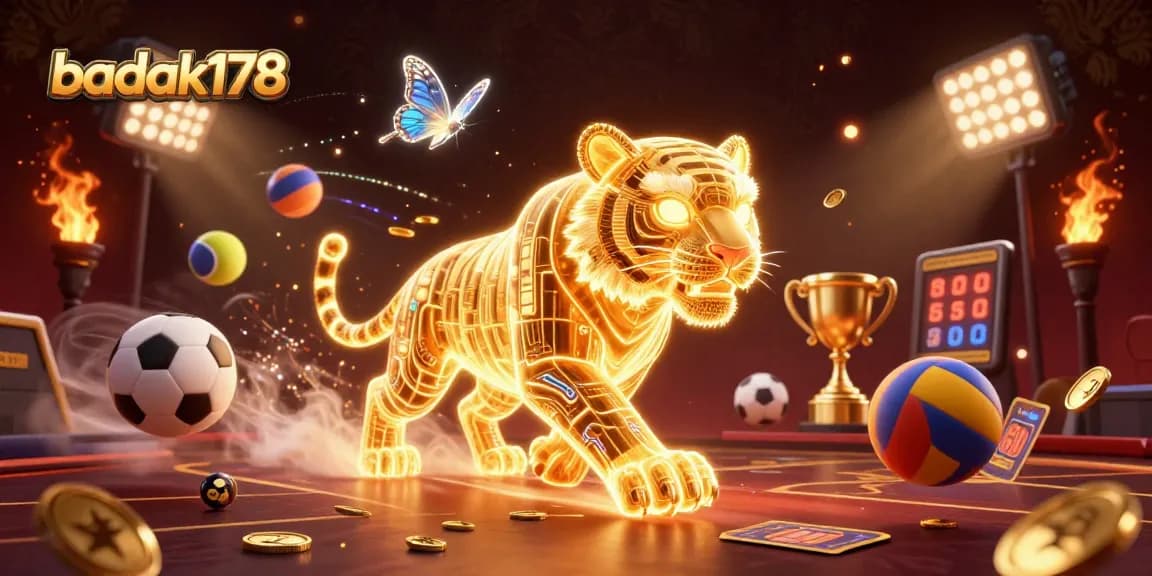 Experience thrilling gameplay with badak178’s vibrant casino action featuring a glowing golden tiger.