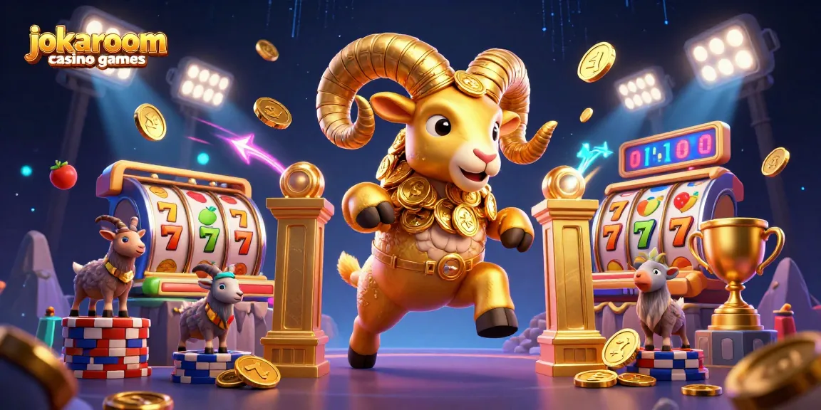 Experience thrilling jokaroom casino games with a vibrant, dynamic portrayal of winning elements and excitement.