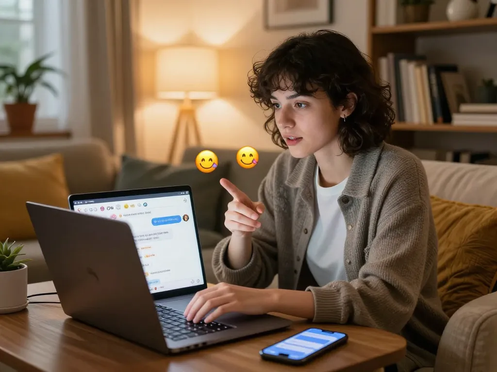 Engaging ai chat nsfw experience featuring a stylish character in a cozy room.