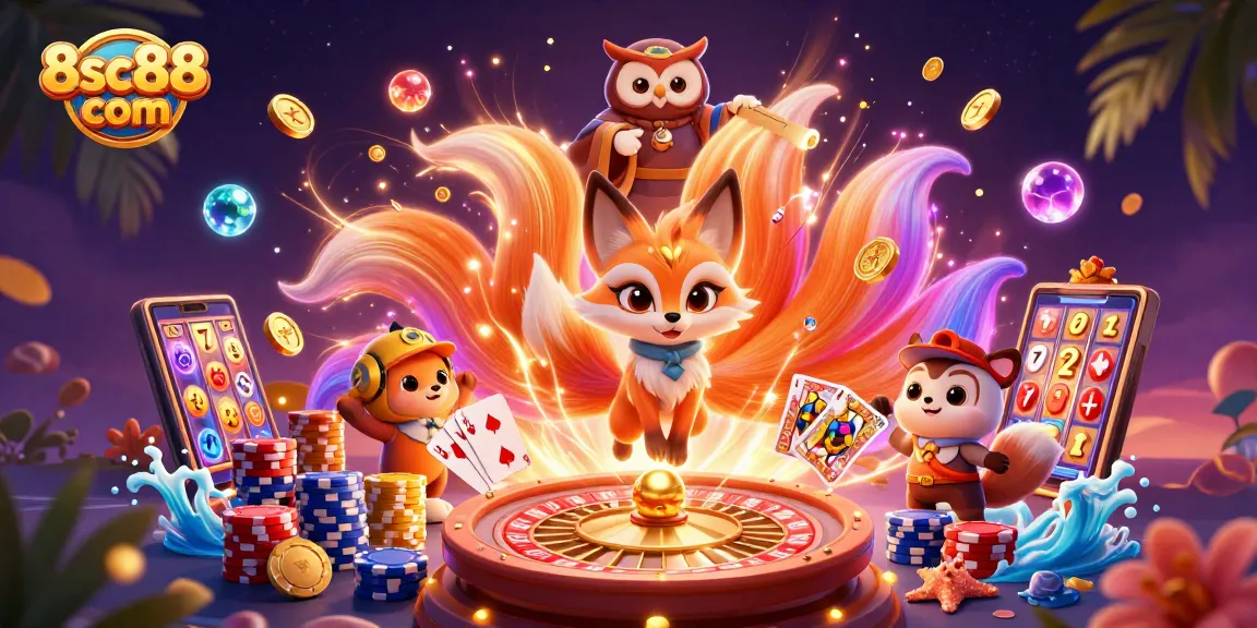 Spin the reels and win big at 8sc88 com with vibrant colors and exciting casino elements.