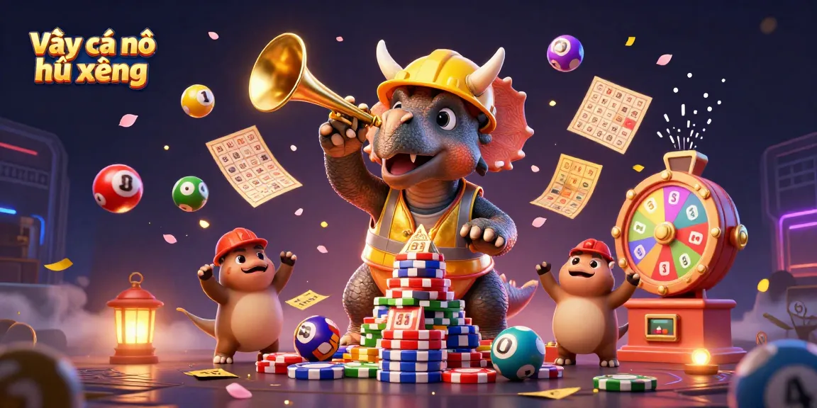 Engage with Bạn cá nổ hũ xèng as a triceratops builds poker chips, celebrating wins in a vibrant casino