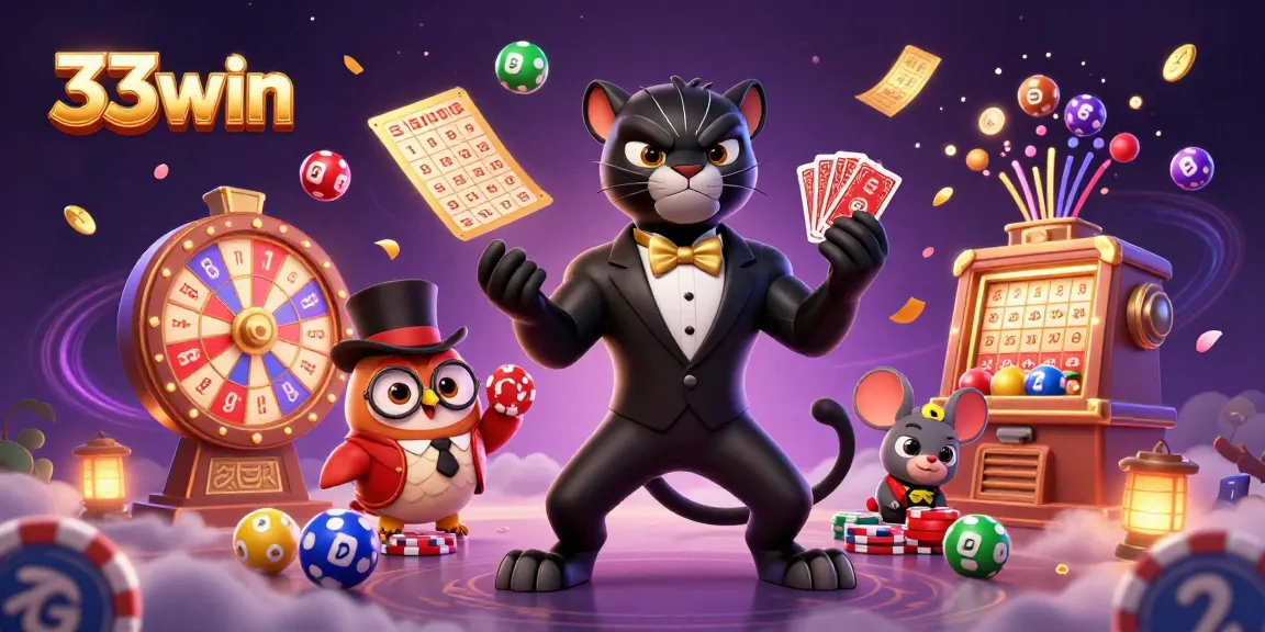 Experience the excitement of 33win with a detailed casino scene and dynamic game elements.